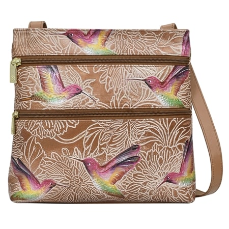 Anuschka Medium Crossbody with Zip Pockets