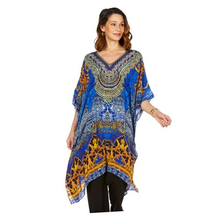 TVSN - Silk Islands Dancing After Dark Knee Length V Neck Kaftan