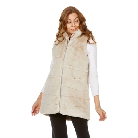 Donna salyers faux fur vest on sale