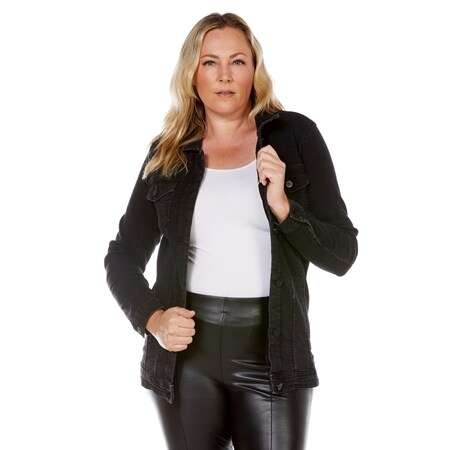 Only Carmakoma Wespa Life Long Sleeve Cotton Blend Denim Jacket