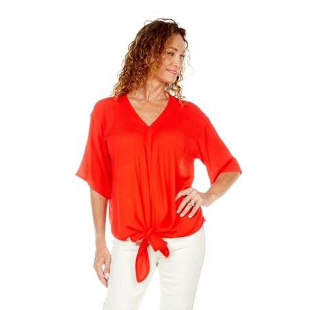 Hailey Lyn 3/4 Sleeve V Neck Kimono w/ Tie Front