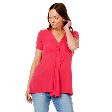 Nina Leonard Cascade Front Hi Lo Hem Top
