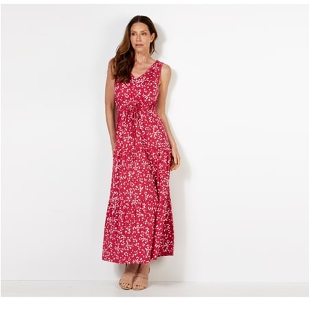 Hailey Lyn V Neck Tiered Maxi Dress