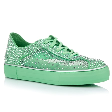 Django & Juliette Flip Shimmer Leather Lace Up Sneaker