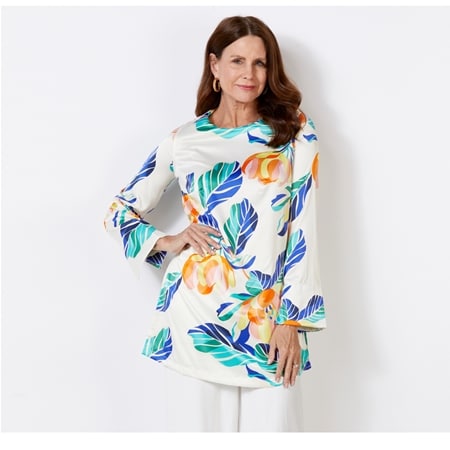 Me & Be Straight Cut Tunic With Flared Sleeves