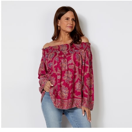 Kelly's Kloset Signature Collection Off Shoulder Long Sleeve Top