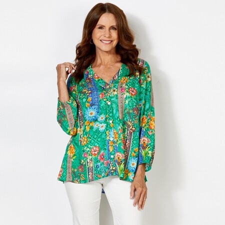 TVSN - Rubyyaya Fantini Button Front Long Sleeve Shirt