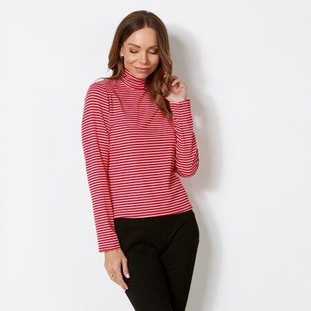 Isaac Mizrahi Foundation Mock Neck Knit Top