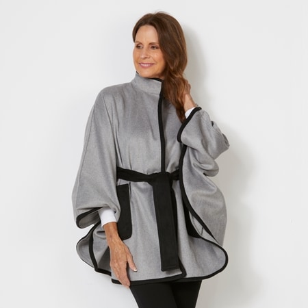 Isaac Mizrahi Belted Upscale Poncho