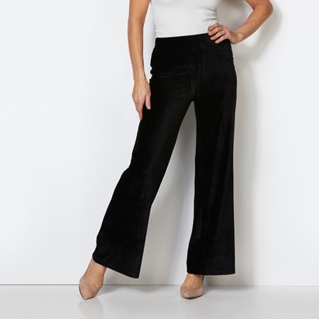 Hailey Lyn Pull On Stretch Corduroy Wide Leg Full Length Pant