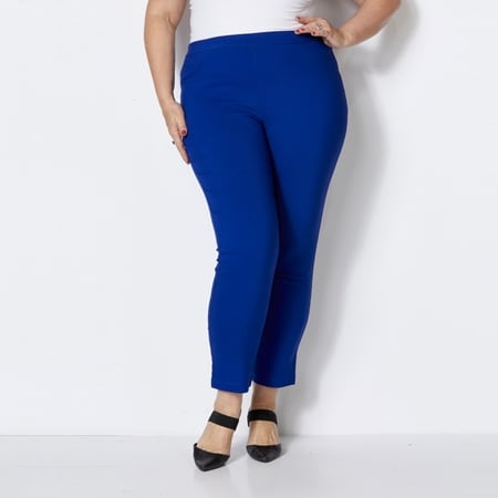 Nina Leonard Elastic Waist Narrow Leg Ankle Length Pant
