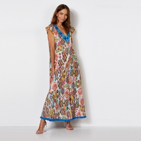 Naudic Floris Print Bluebird Maxi Dress