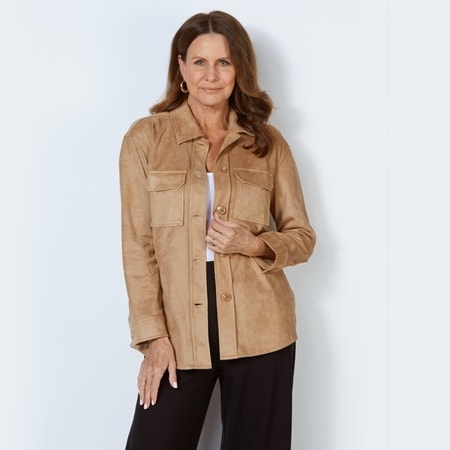 Isaac Mizrahi Faux Suede 4 Pocket Jacket
