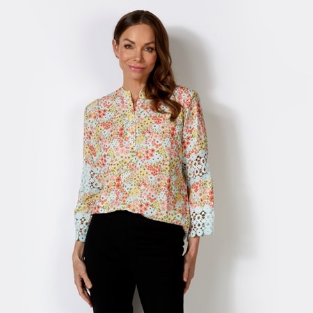 Isaac Mizrahi Lace Detail Top