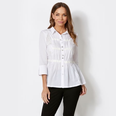 Boo Radley 100% Cotton Embroidered Floral Shirt