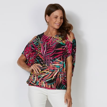 Jersey Girl Tedwin Cold Shoulder Slouch Top