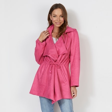 Bella Loren Faux Suede Drawstring Jacket