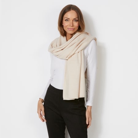 Cashmasoft 100% Cashmere Fine Knit Wide Wrap