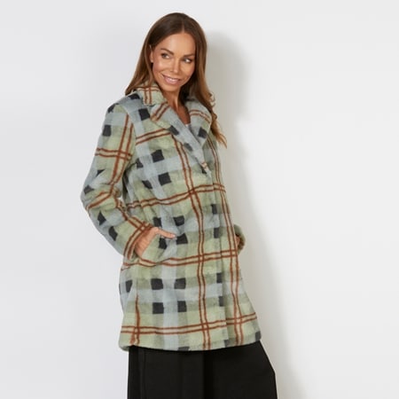Brave + True Jungle Coat in Sage Check