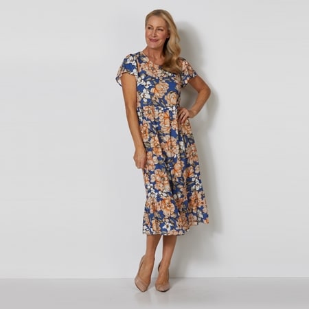 Cordelia St Flutter Sleeve Tier Dress