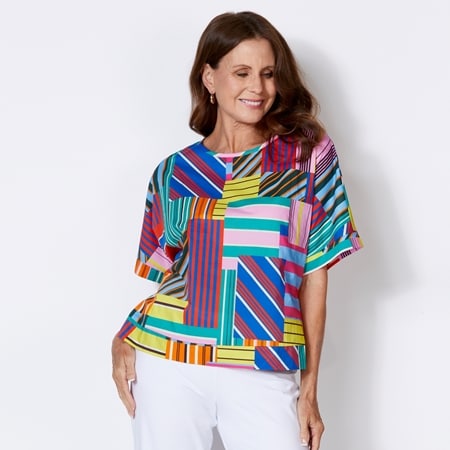 Cordelia St Geo Brights Cotton Shirt