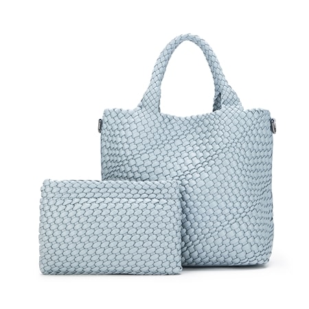 Black Caviar Amali Weave 2pce Handbag Set