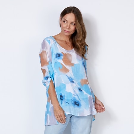 Holmes & Fallon Cut Out Tunic with Button Hem Feature