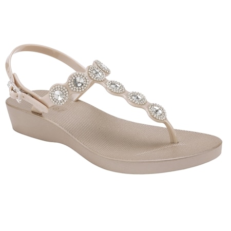 Holster Gorgeous  Embellished  Toe Post Wedge Sandal