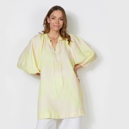 Pippa Ridley 100% Linen Sangria Print Dress