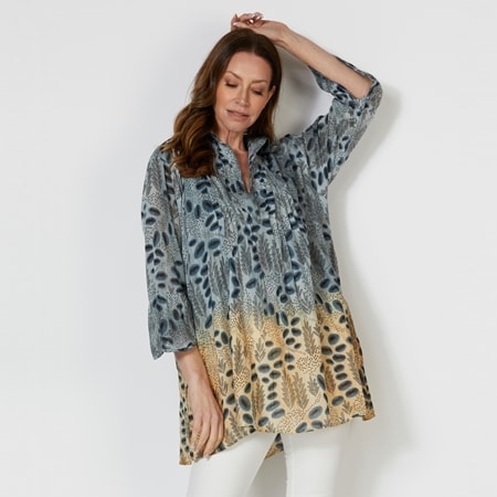 Caju Design Collar and Special Cuff Feature Tunic