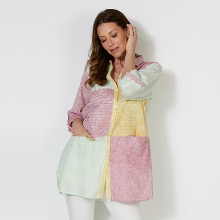 Caju Design Multi Patch Shirt with Subtle Print and Pockets