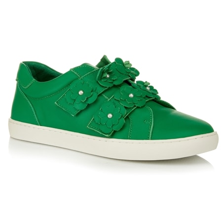 Bresley Zappa Leather Sneaker with Flower Detail