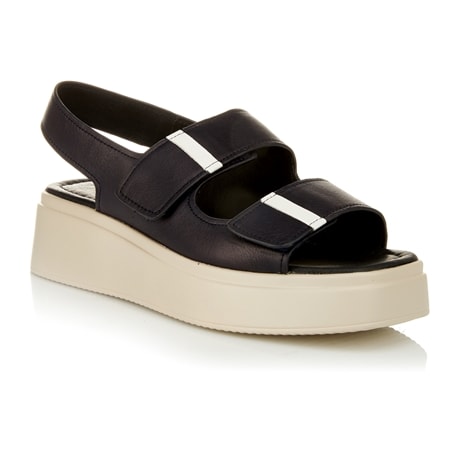 Bresley Ragey Leather Wedge Platform Sandal with Double Strap
