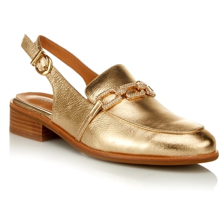 Bresley  Aliom Leather  Slingback Heeled Loafer