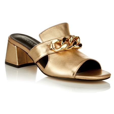 Bresley Adder Leather Mule Slide with Block Heel