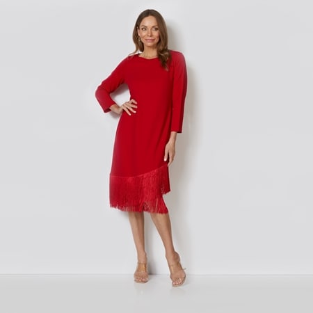 Isaac Mizrahi Fringe Hem Dress