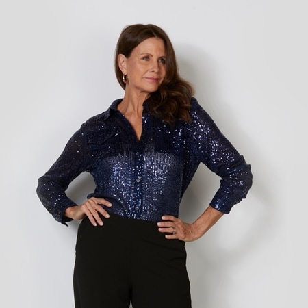 Isaac Mizrahi Sequin Shirt