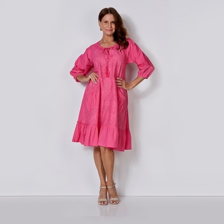 Vintage By Naudic Kushta Cotton Sao Paulo 3/4 Sleeve Dress