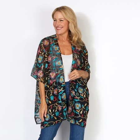 Hailey Lyn Novelty Embroidery Kimono