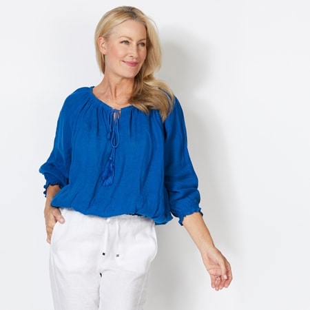 Holiday 100% Linen Seaside Top