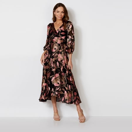 Sacha Drake Dawn Peach Wrap Dress