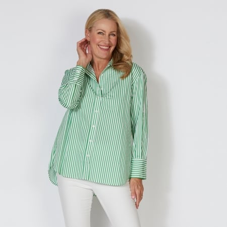 Isaac Mizrahi Cotton Printed Classic Shirt