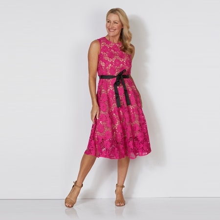 Isaac Mizrahi Lace Midi Dress