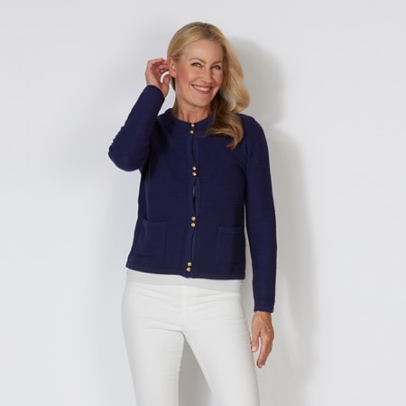 Isaac Mizrahi Boxy Sweater Jacket