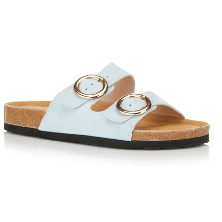 Koalabi Australia Ariel Double Buckle Suede Slide Sandal