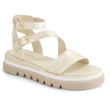 Django & Juliette Selima Buckle Detail Leather Sandal