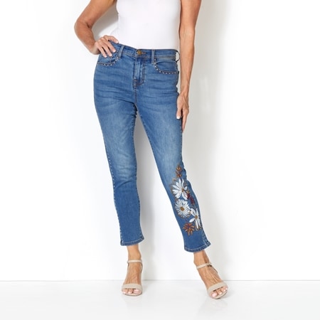 Diane Gilman New Classic Stretch Embellished Skinny Jean