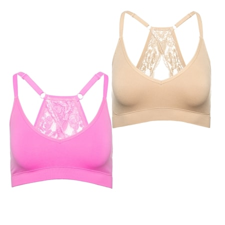 Rhonda Shear Seamless Ahh 2 Pack Bra with Racerback and Back Closure