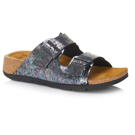 FLY London Caja Double Buckle Cork Slide Sandal - Multicolour