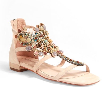 Django & Juliette Menther Exotic Jewelled Sandal With Back Zip